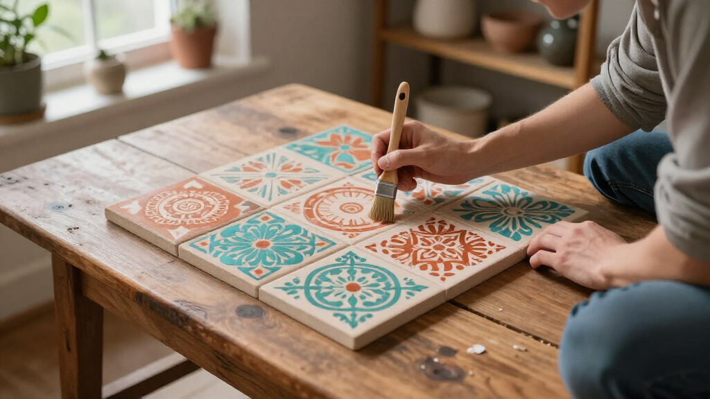 boho tile stencil