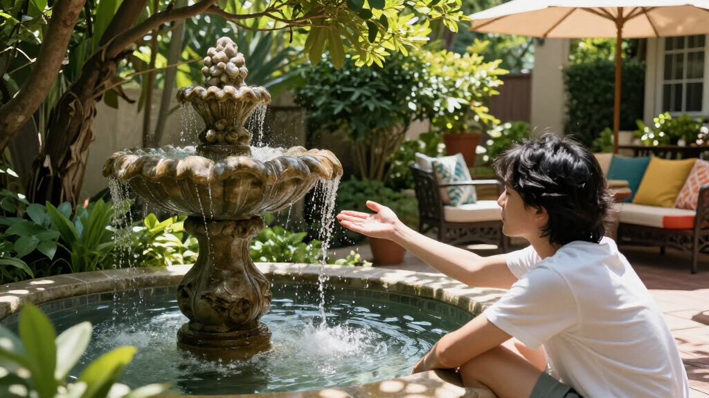 outdoor water fountain decor