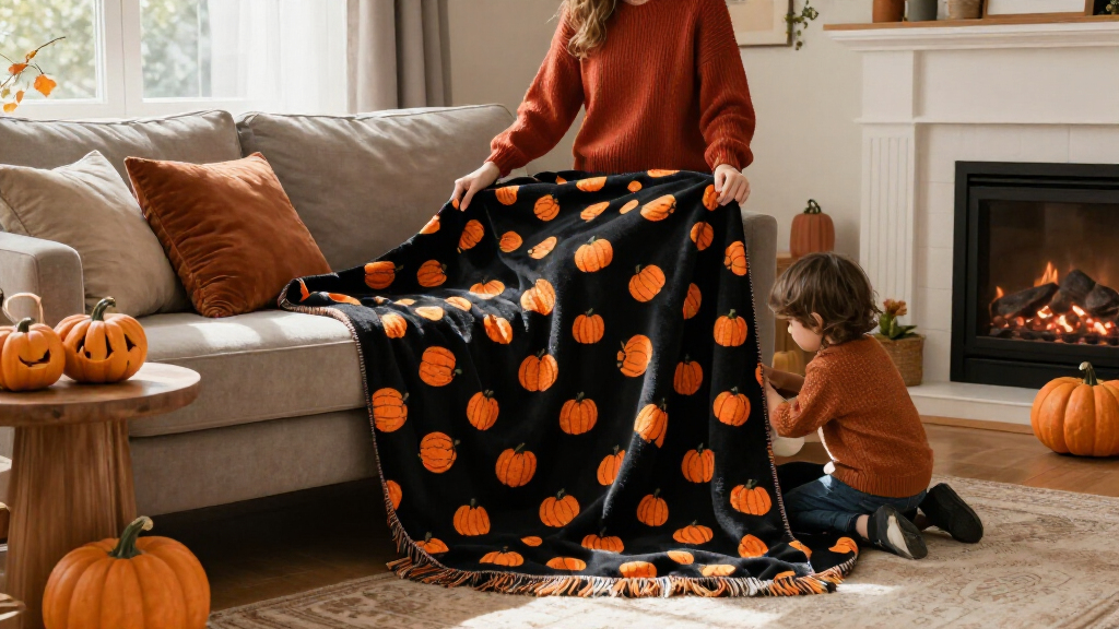 Halloween decorative throw blankets