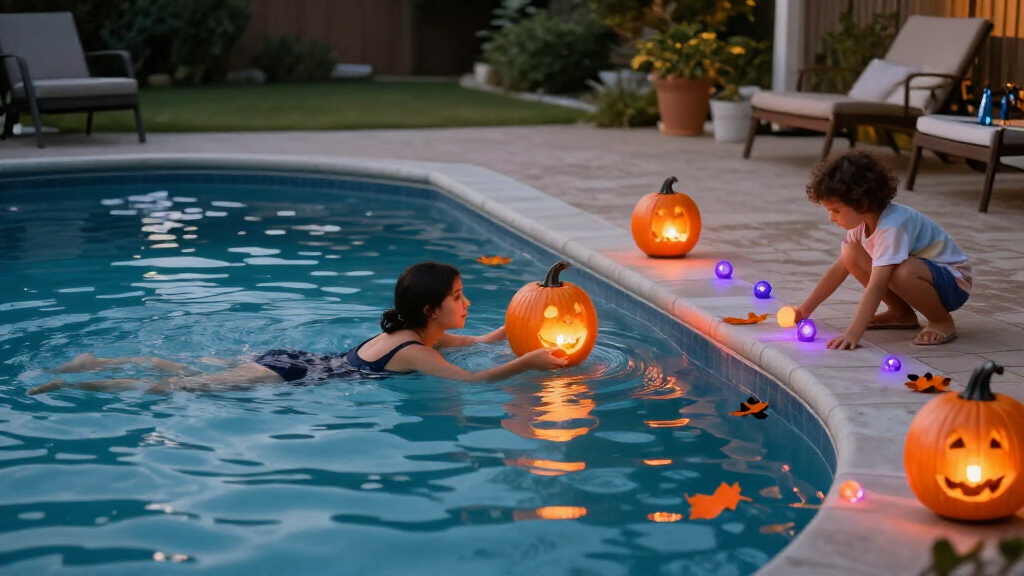 Halloween pool decorations