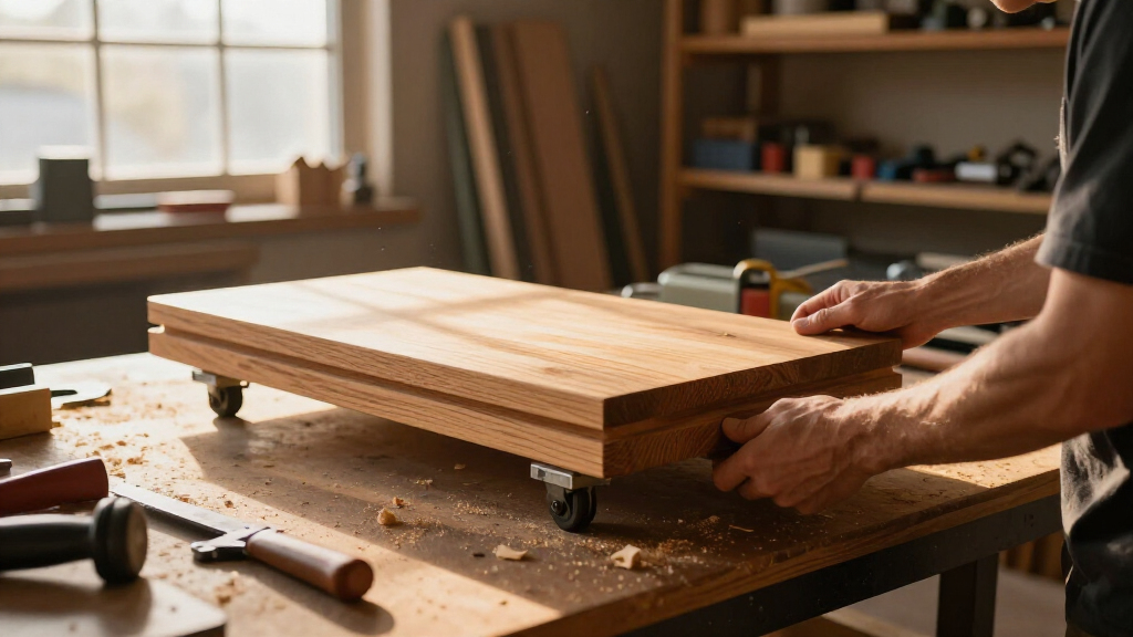 mobile base for woodworking machines for a garage workshop