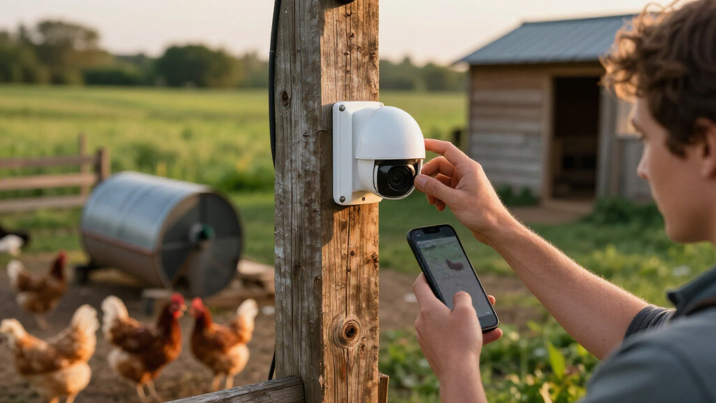 wired outdoor camera system for farms and coops