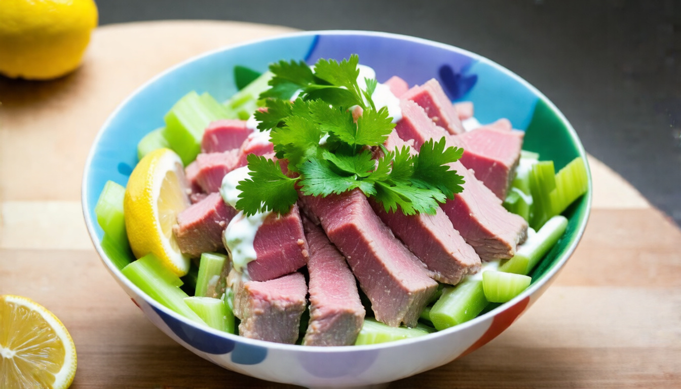 Zesty Tuna Salad with Crunchy Celery and Creamy Mayo: A Flavorful Delight!