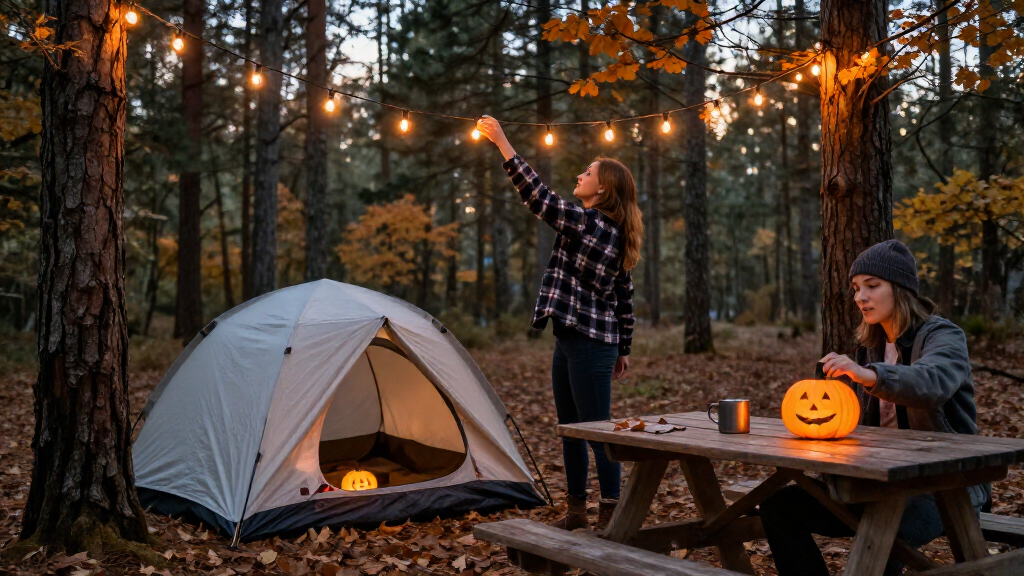 Halloween camping string lights
