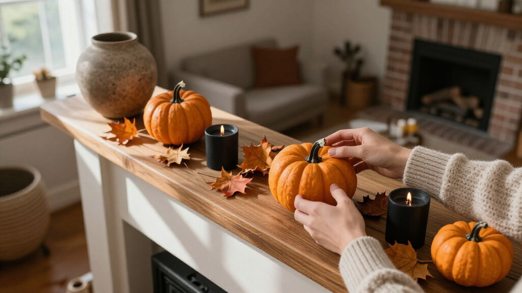 Halloween mantel decorations