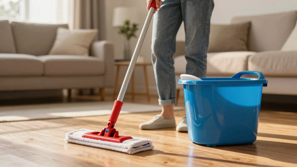 patriotic-themed floor cleaning tools