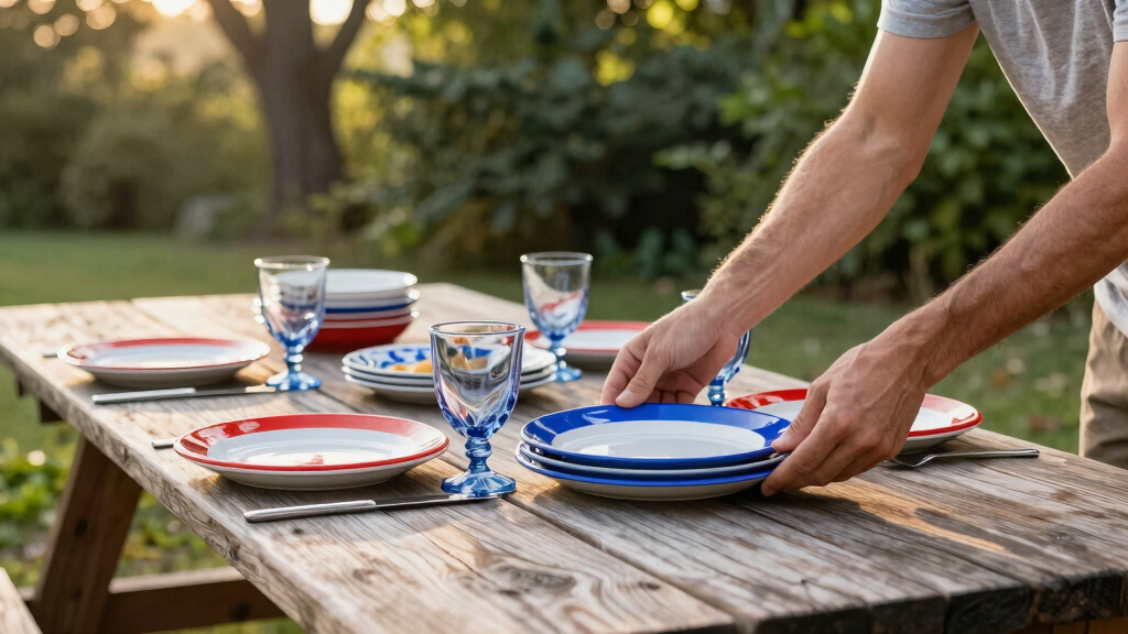 patriotic outdoor dinnerware sets