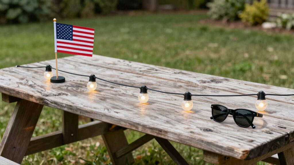 patriotic outdoor LED string lights