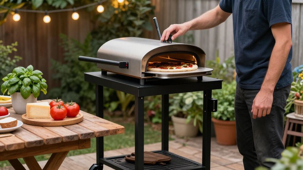 pizza oven stand with wheels
