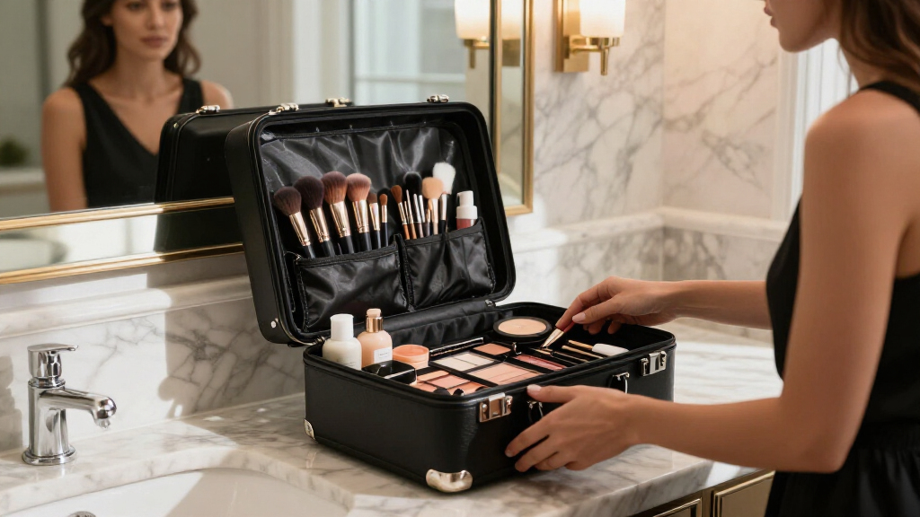 high end makeup train cases