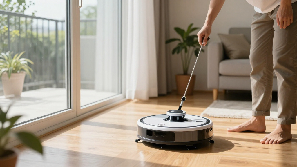robot window cleaner with safety rope