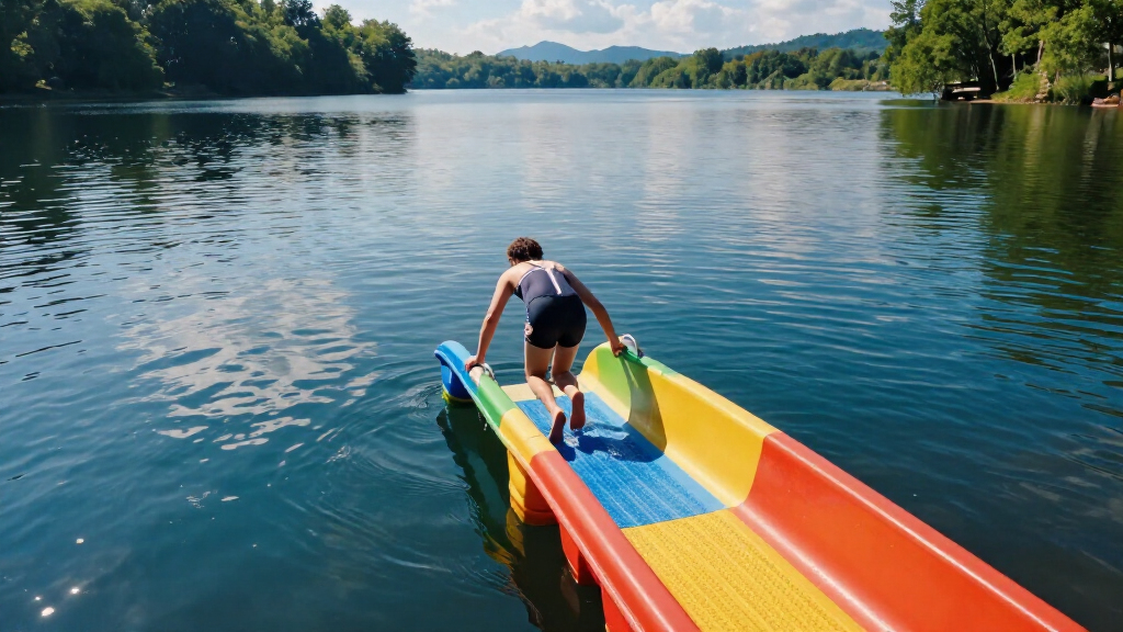 rated lake floating water slides