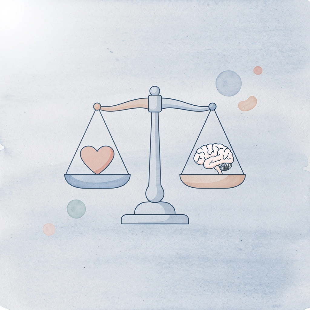 Balance scale comparing effective automation versus noise