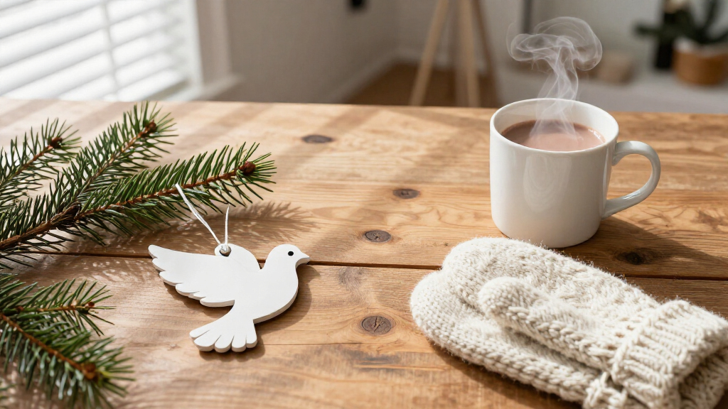 white dove christmas ornament