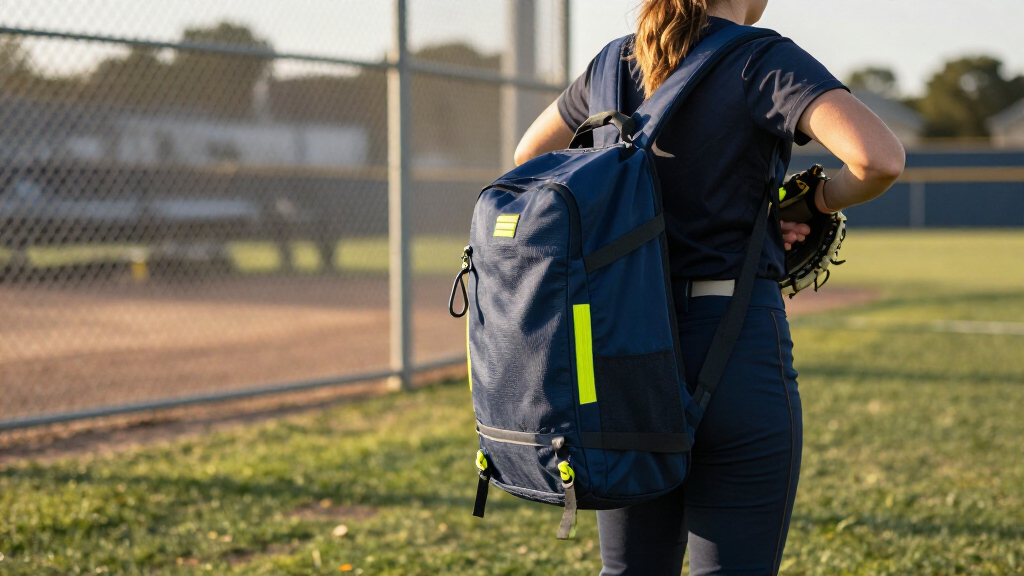 softball backpack bags with fence hook