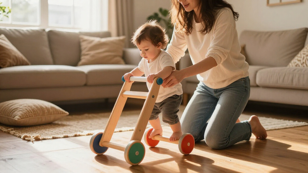 wooden baby walkers push toy