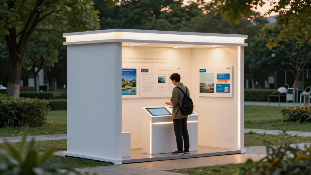 portable exhibition booth with lighting