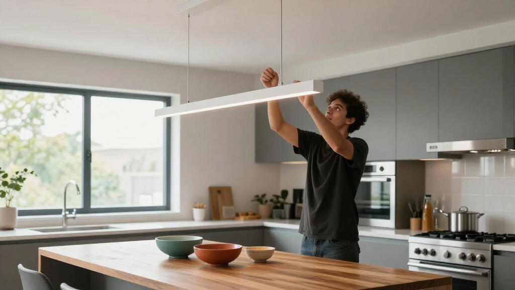 best linear chandelier for kitchen island