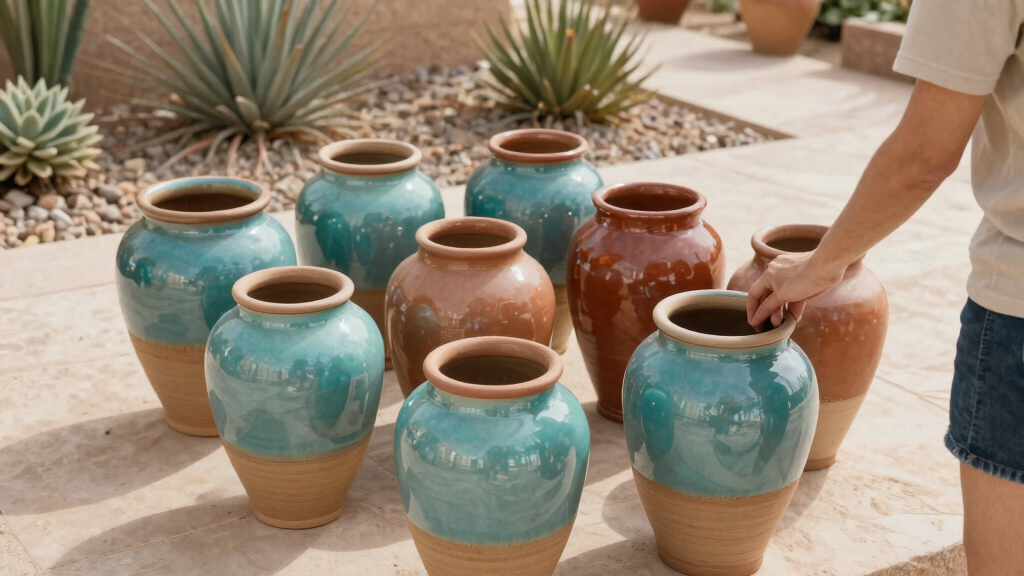 best glazed ceramic pots for desert patios