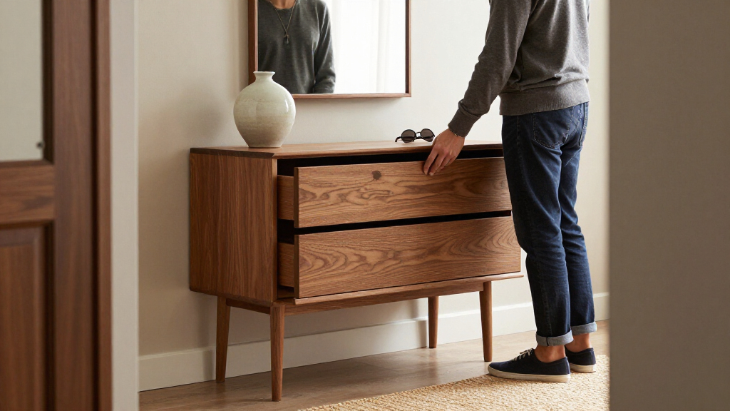 entryway console table with drawers