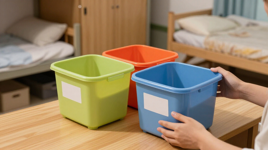 dorm room organization bins