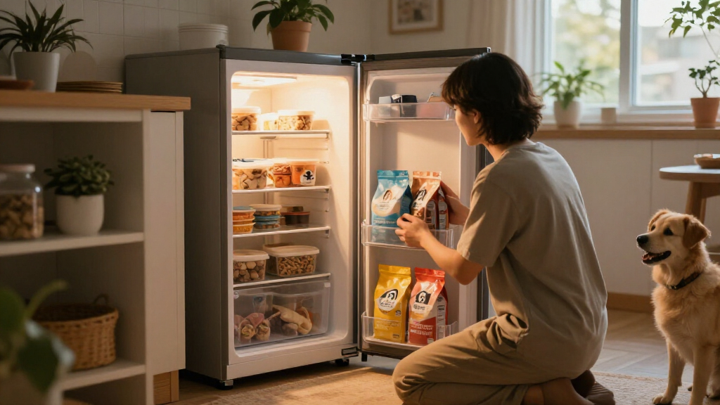 upright freezer for pet food storage