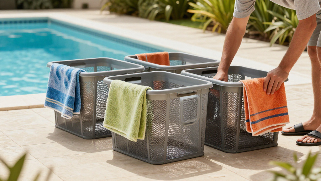 poolside storage organizers