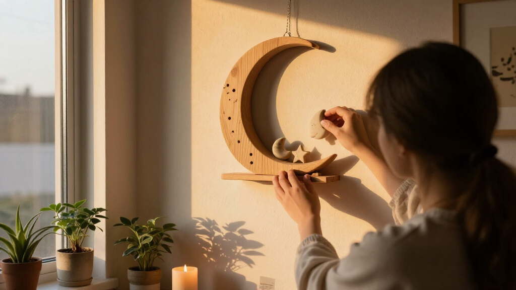 moon phase wall shelf