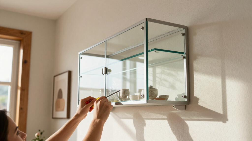 best wall mounted display cabinet glass