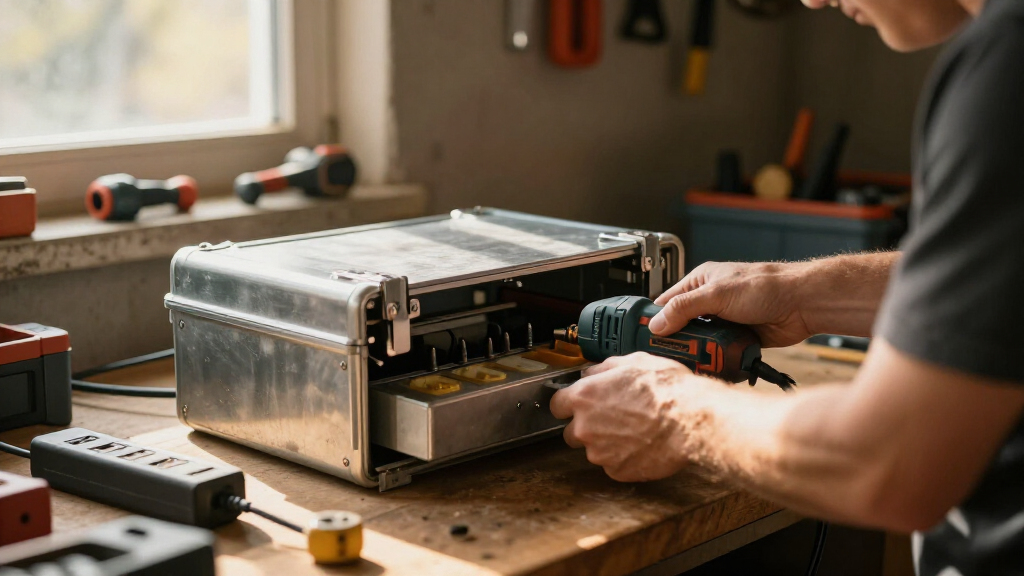 tool chest with power strip