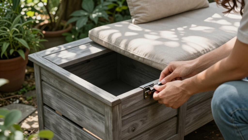 outdoor storage benches