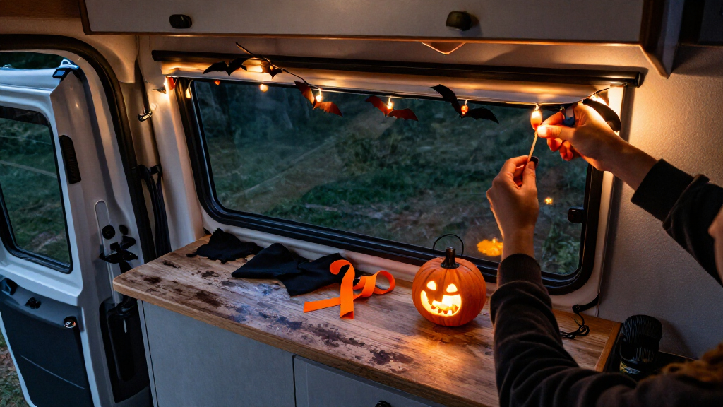 Halloween camper van decorations
