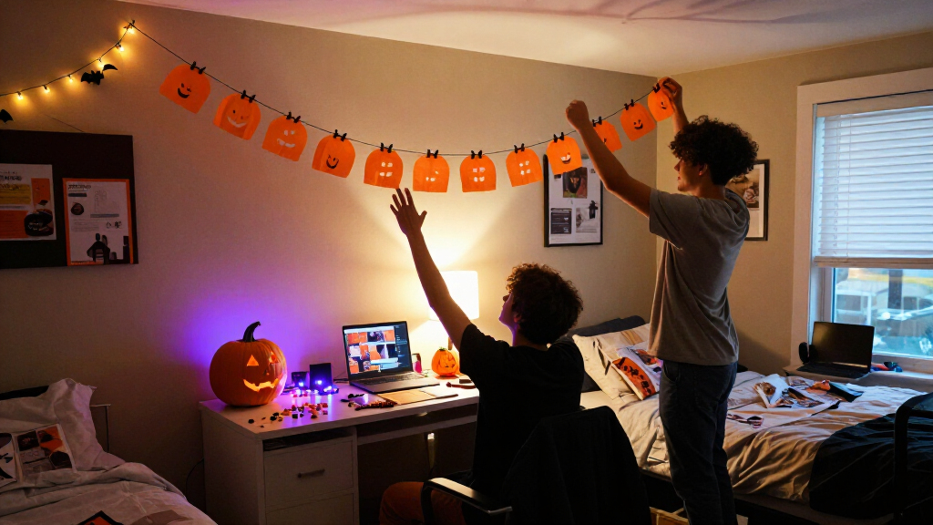 college halloween dorm decorations