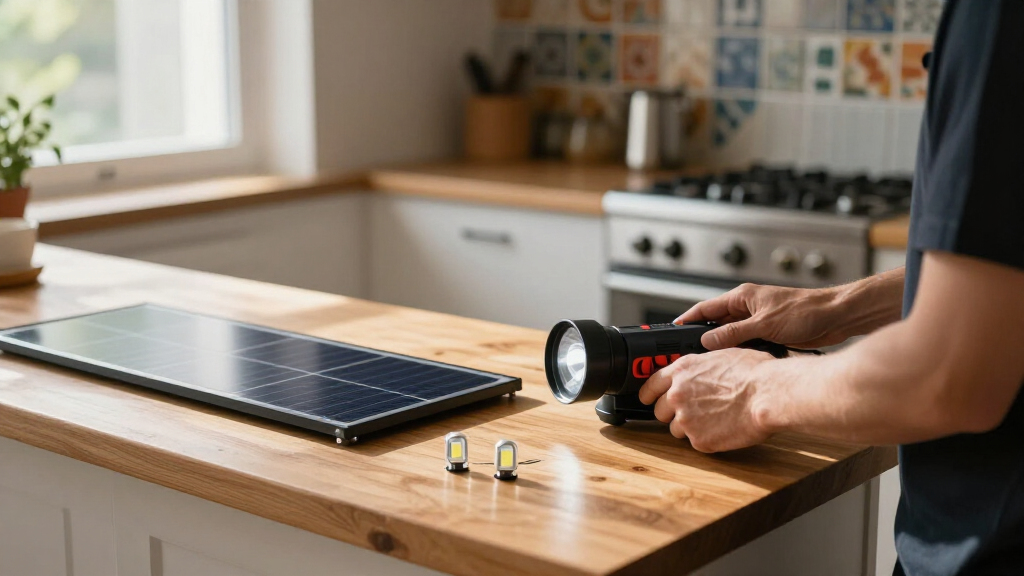 solar-powered emergency flashlights