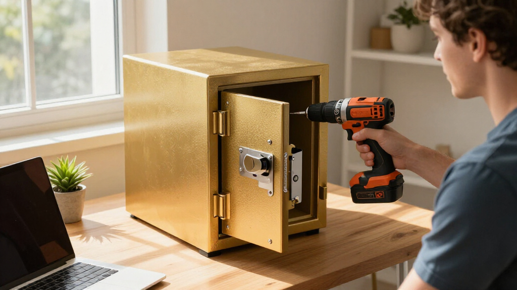 burglary safe with drill resistant plate