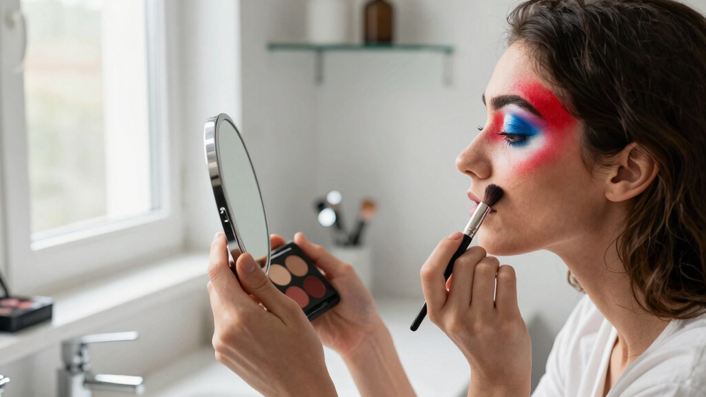 red white blue makeup palette