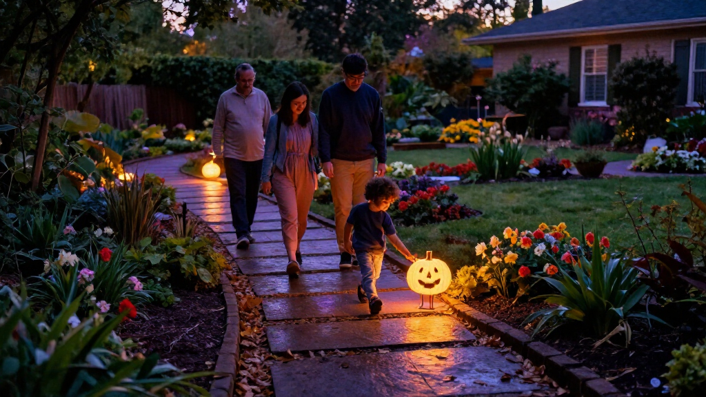 outdoor Halloween pathway lights