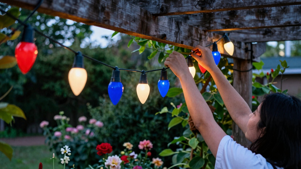 patriotic outdoor string lights