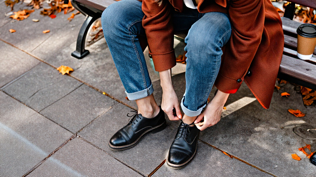 best autumn jeans and black shoes