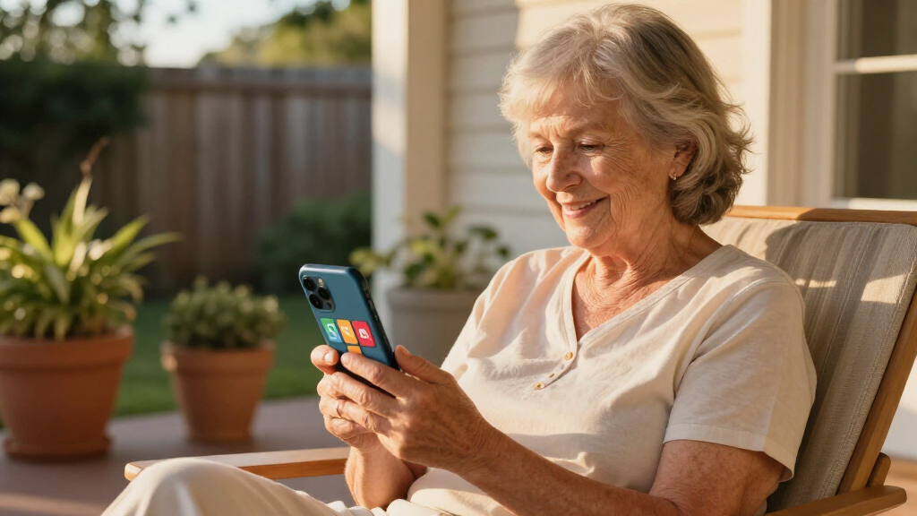 senior friendly smartphone with large icons