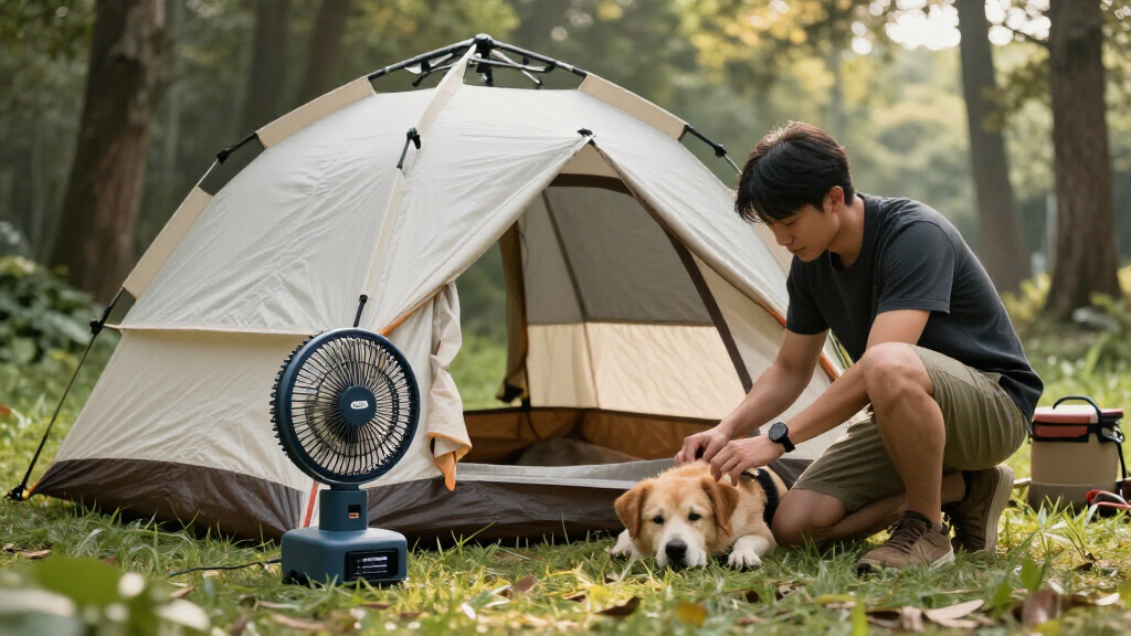 camping fan rechargeable for dog tent