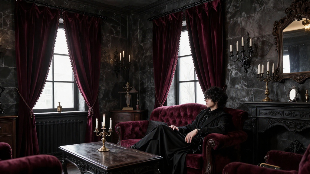 velvet drapes for gothic decor