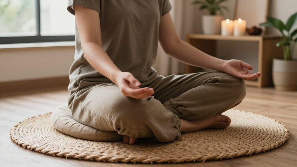 meditation cushions and mats