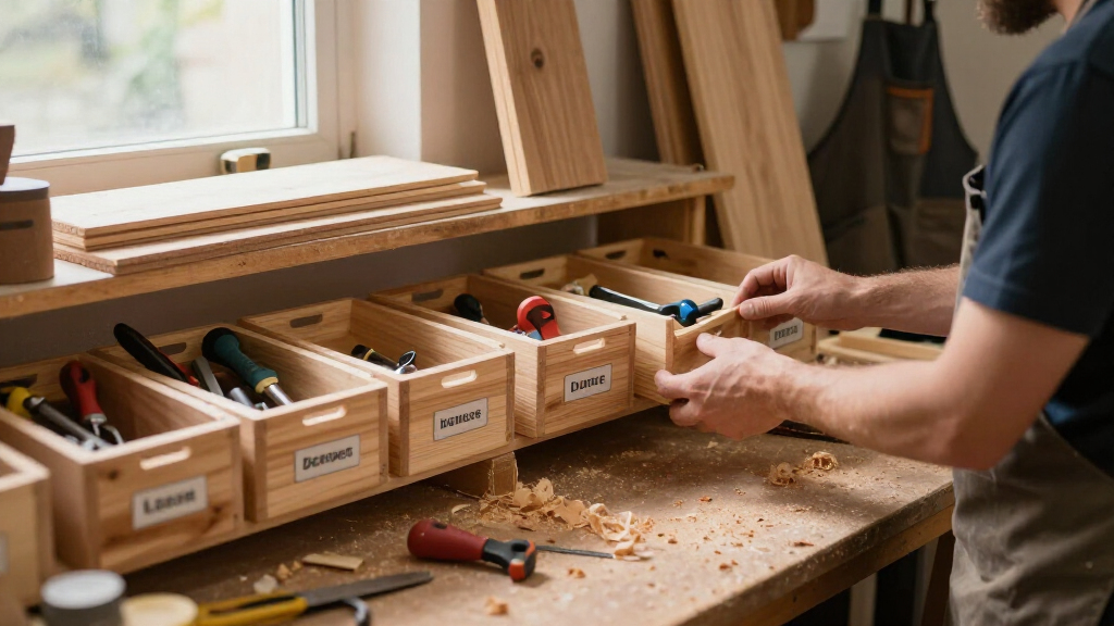 woodworking storage organization bins