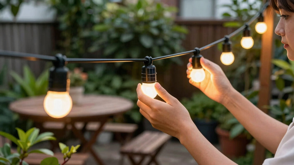 solar-powered outdoor string lights