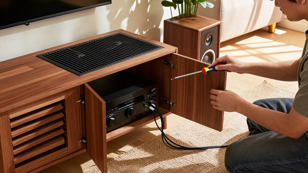 av receiver cabinet ventilated