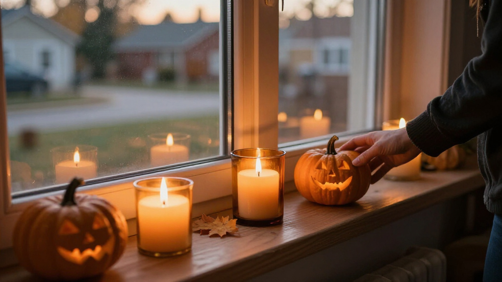 Halloween window candles