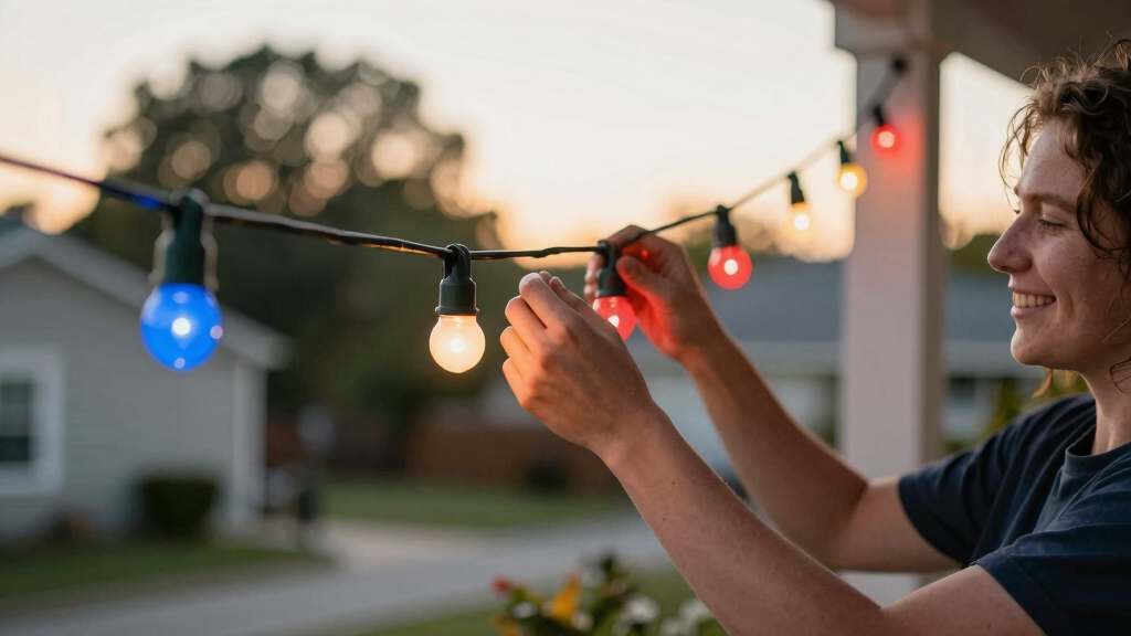 patriotic LED string lights