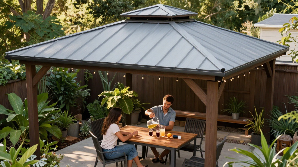 hardtop gazebo kit metal roof