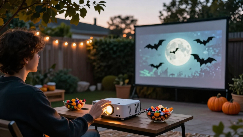 Halloween projector screen